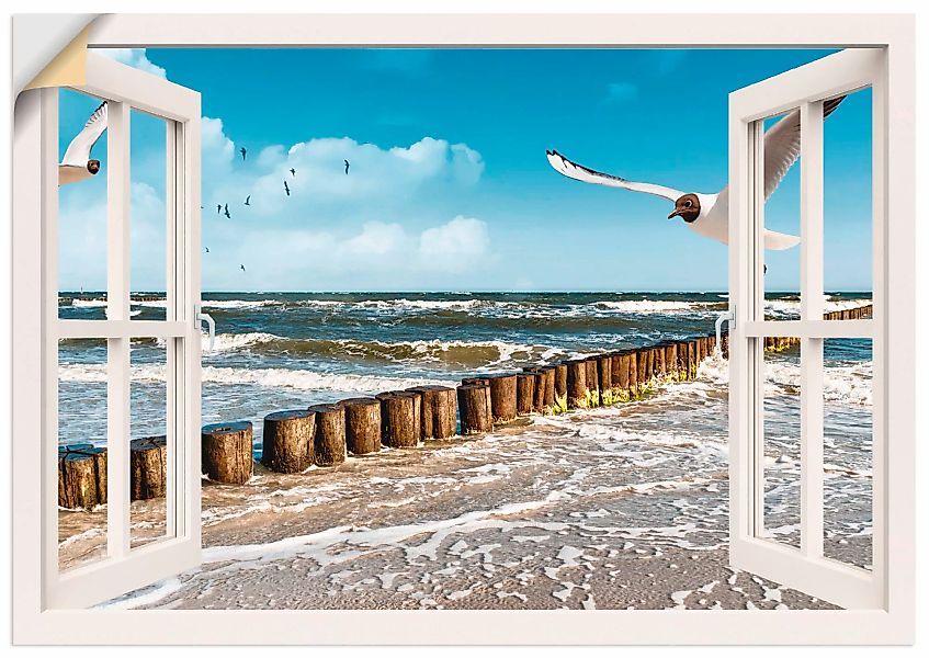 Artland Wandbild »Fensterblick - Ostsee«, Fensterblick, (1 St.), als Leinwa günstig online kaufen