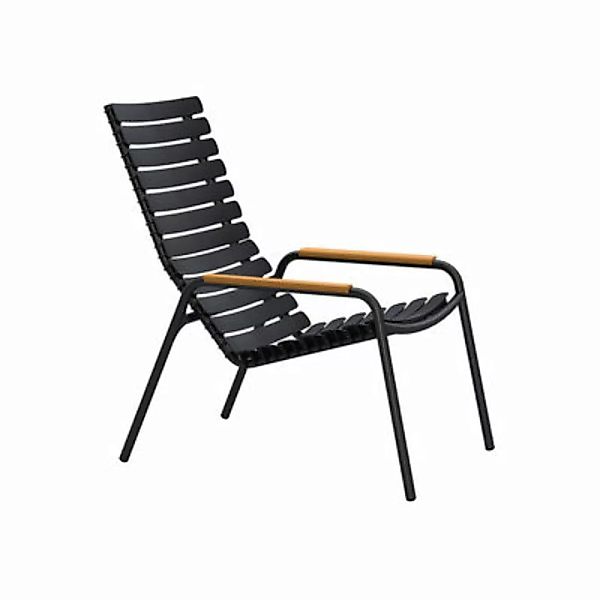Lounge-Sessel ReCLIPS plastikmaterial schwarz / Armlehnen Bambus - Recyclin günstig online kaufen