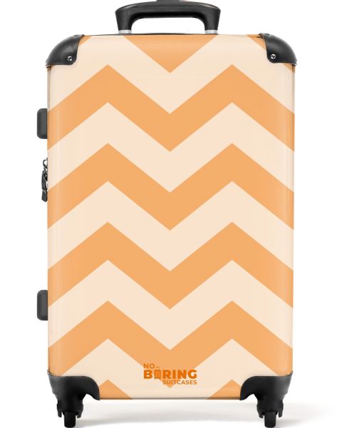 NoBoringSuitcases.com© Hartschalen-Trolley Zickzack-Muster in Orange 67 günstig online kaufen