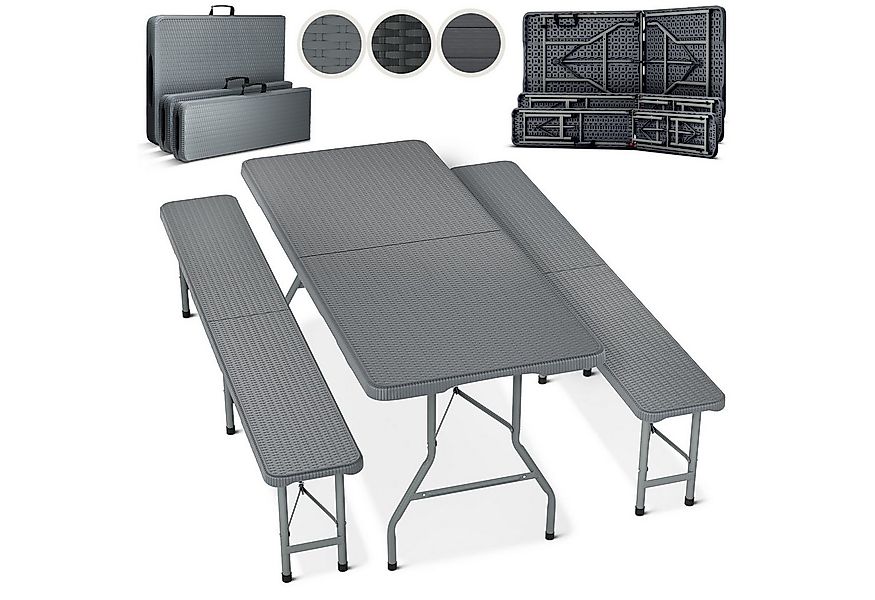 Blumtal Bierzeltgarnitur Bierzeltgarnitur 3er Set - 2X Bierbank + 1x Bierti günstig online kaufen