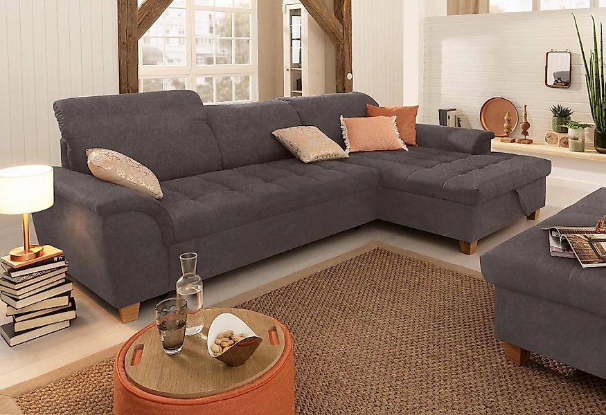 Home affaire Ecksofa "Lyla fester Sitzkomfort, bequeme Armlehnen, Breite 27 günstig online kaufen