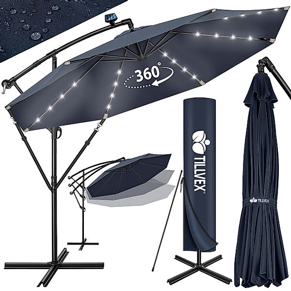 tillvex Sonnenschirm tillvex® Sonnenschirm LED Solar günstig online kaufen