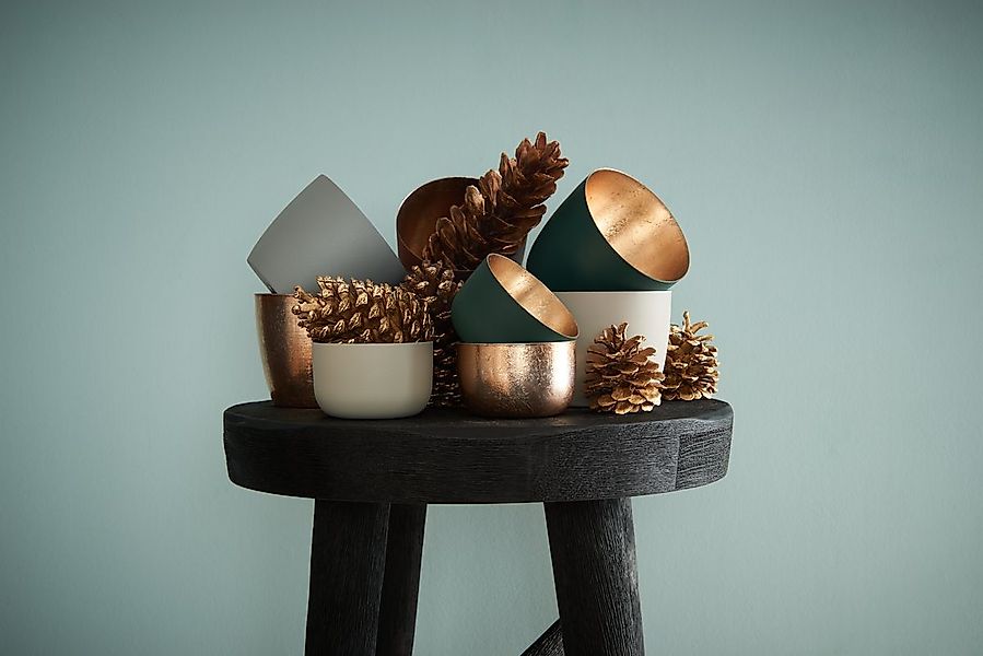 Madras Windlicht matt gold rot S - H:5cm/Ø 8cm günstig online kaufen