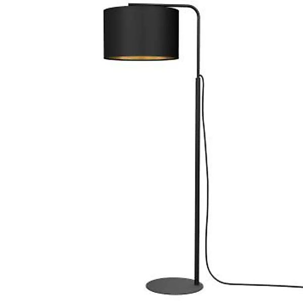 Stehlampe Stoff Metall 151 cm Wohnzimmer Schwarz Gold günstig online kaufen