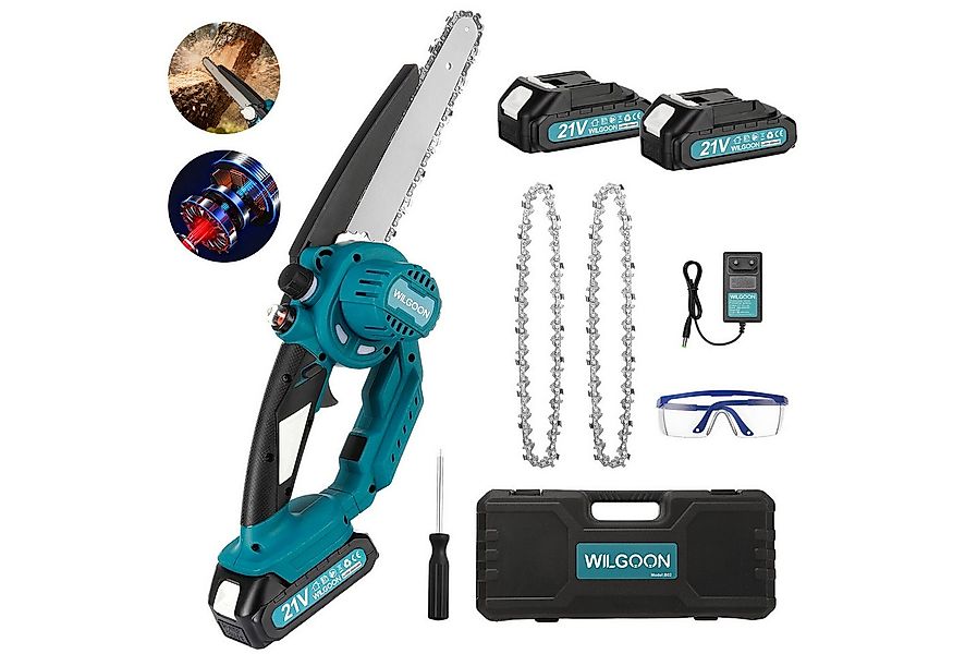 WILGOON Akku-Kettensäge 8'' mini Kettensäge, 650W Bürstenlose Elektro-Kette günstig online kaufen