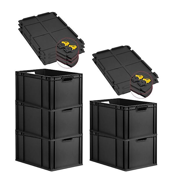 PROREGAL SuperSparSet 5x Eurobox Nextgen Grip Mit Scharnierdeckel Und Gelbe günstig online kaufen