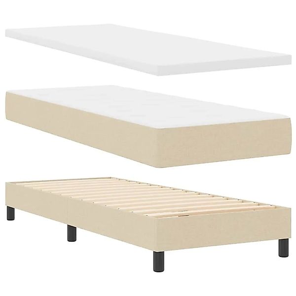 vidaXL Boxspringbett mit Matratze Creme 80 x 200 cm Stoff 3340057 günstig online kaufen
