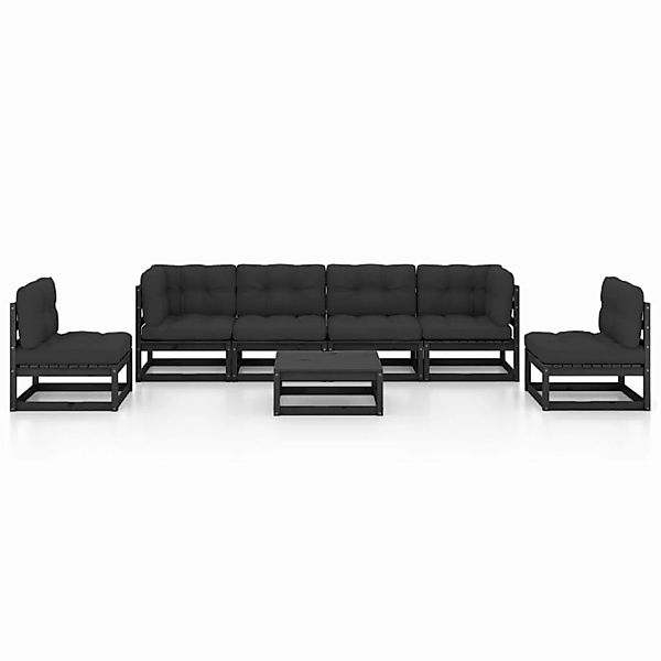 7-tlg. Garten-lounge-set Mit Kissen Massivholz Kiefer günstig online kaufen