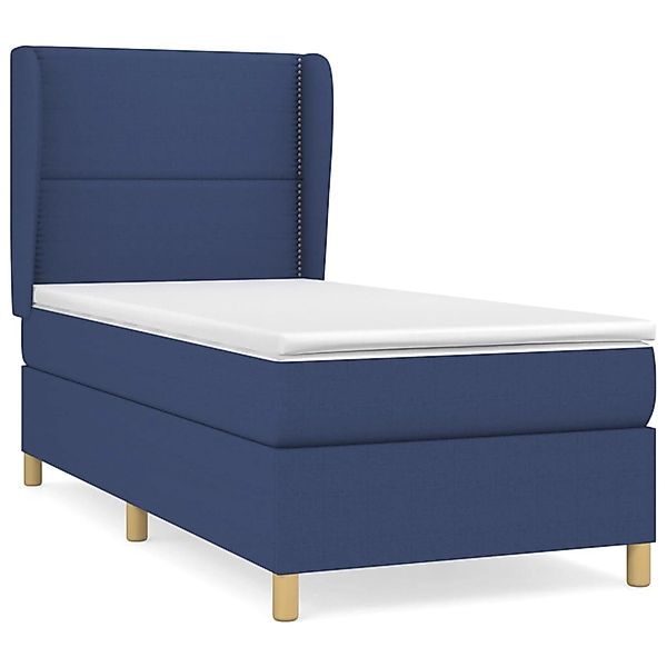 vidaXL Boxspringbett mit Matratze Blau 90x200 cm Stoff1372853 günstig online kaufen