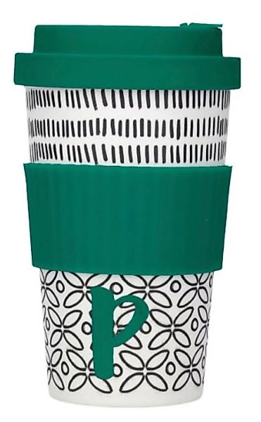 Kaffeebecher Alfabet P 410 Ml Bambus Weiß/grün/schwarz günstig online kaufen