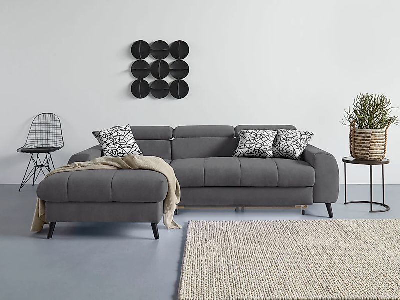 COTTA Ecksofa "Mia L-Form mit 3 Zierkissen", wahlweise mit Bettfunktion, Be günstig online kaufen