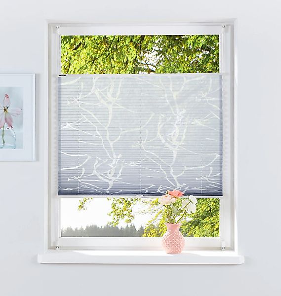 OTTO home Plissee "Anna" Lichtschutz ohne Bohren verspannt Ästemotiv, Bests günstig online kaufen