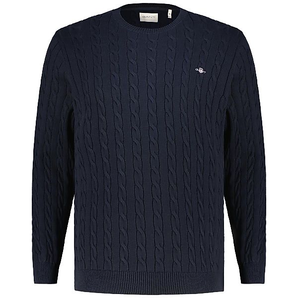 Gant Zopfstrickpullover aus Baumwolle Farbe dunkelblau Größe: 3XL günstig online kaufen