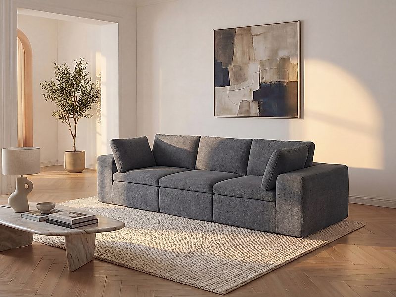 3-Sitzer Sofa modulbar - Stoff Anthrazitgrau - CORTOLINE günstig online kaufen