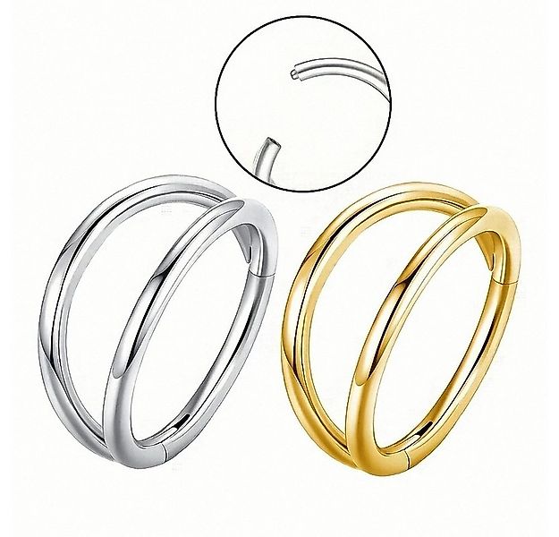 Taffstyle Nasenpiercing 2er Set Septum Piercing Helix Daith Ohr Doppel Ring günstig online kaufen