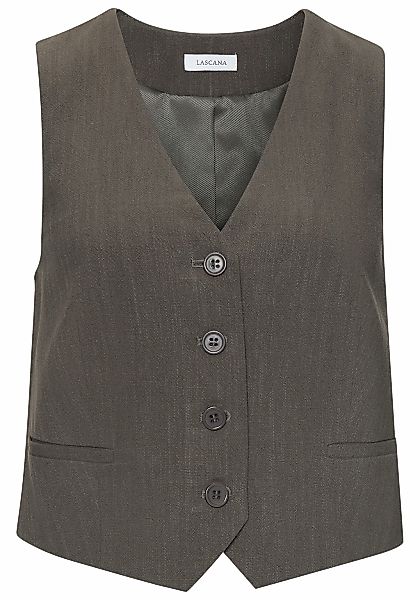 LASCANA Anzugweste, figurbetonter Schnitt und modisch verkürzte Länge günstig online kaufen