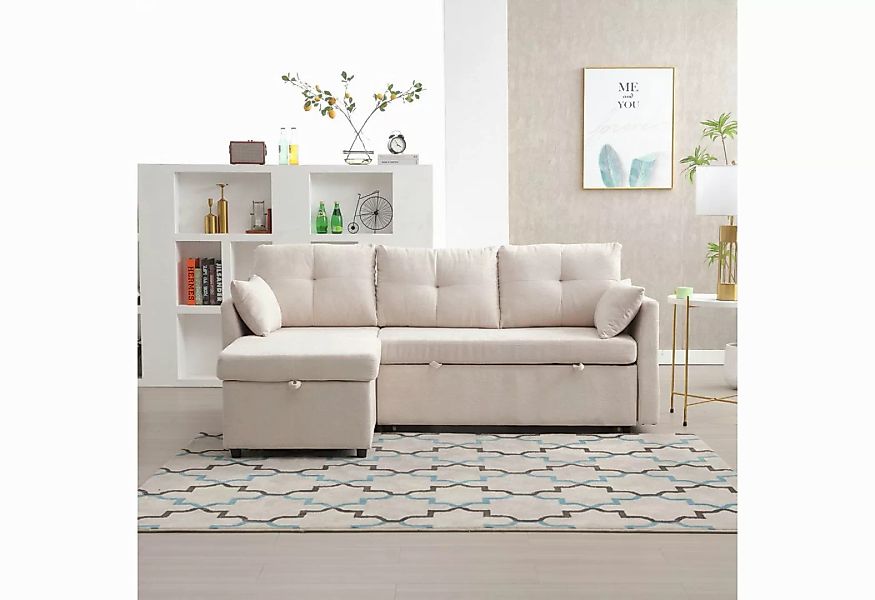 OKWISH Sofa Ecksofa L-förmiges modulares Sofa, mit umkehrbarer Ottomane Mod günstig online kaufen