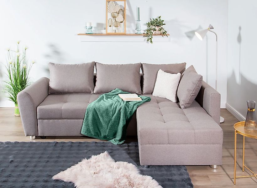 COLLECTION AB Ecksofa "Jana L-Form", inkl. Bettfunktion,Bettkasten und Bonn günstig online kaufen