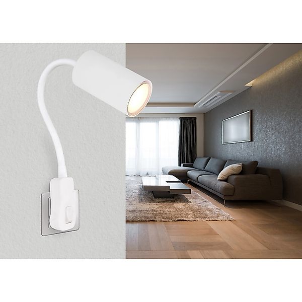 Globo Wandlampe Robby 1-flammig Weiß 55 x 430 mm günstig online kaufen