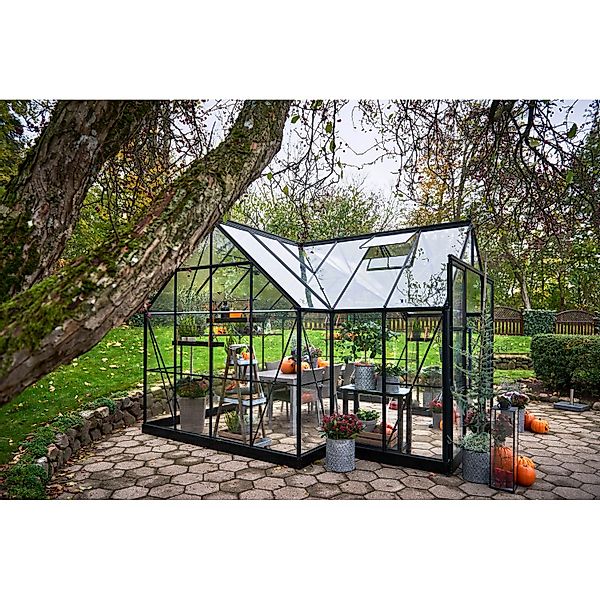 Halls Gewächshaus Garden Room Schwarz 12,9 m² günstig online kaufen
