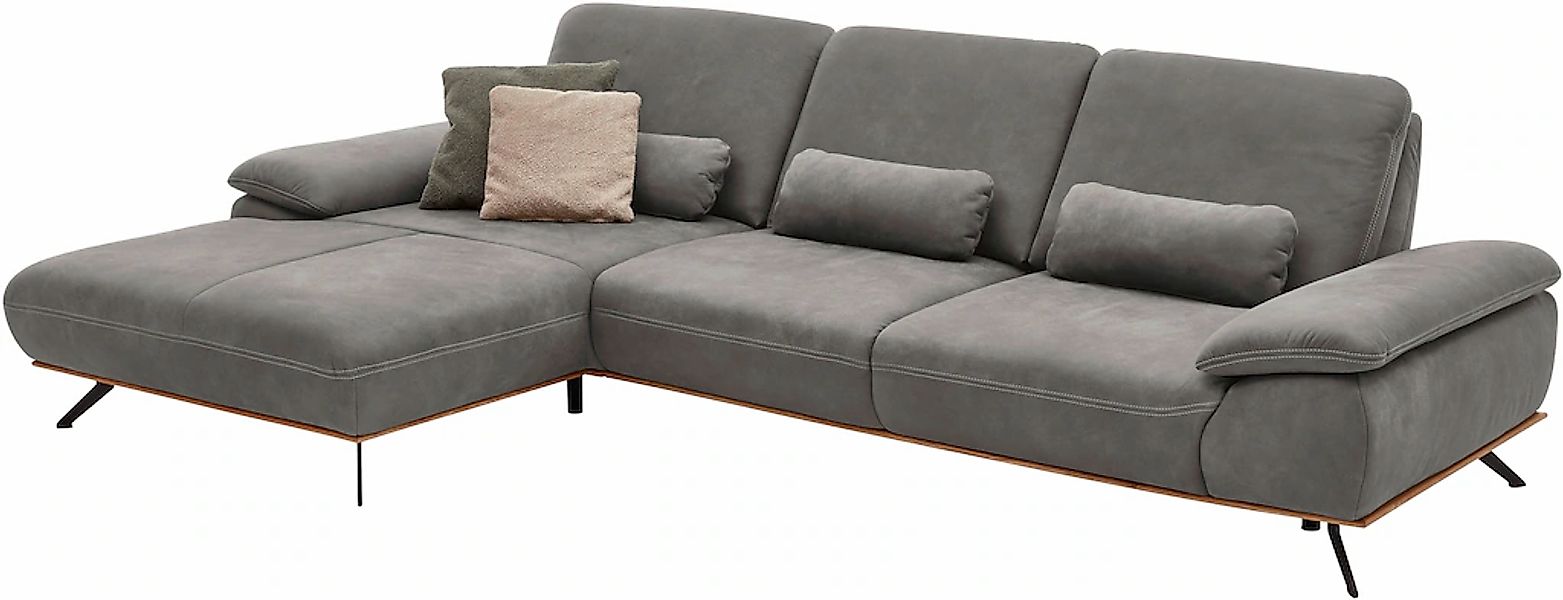 Die PlanBar Ecksofa "PN-EM18063 L-Form", wahlweise mit echt bezogenem Rücke günstig online kaufen