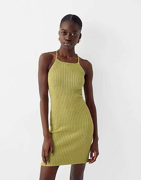 Bershka Kleid Im Rustikalen Stil Mit Freiem Rücken Damen Xs Grün günstig online kaufen