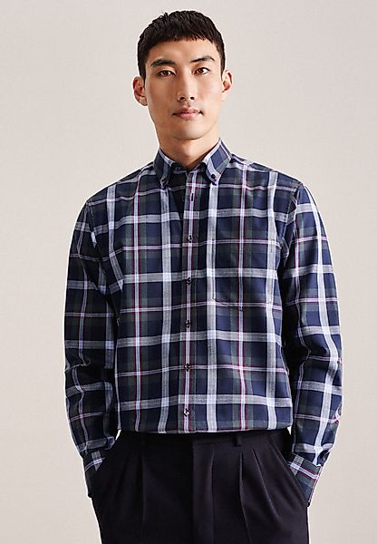 seidensticker Flanellhemd Regular Regular Langarm Button-Down-Kragen günstig online kaufen