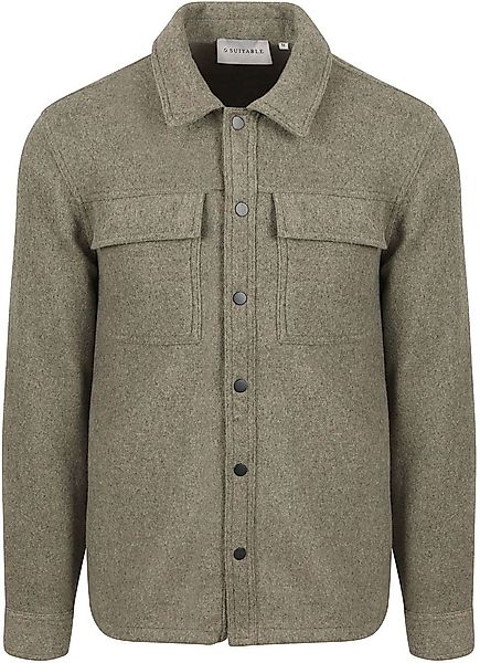 Suitable Overshirt Wool Blend Olivgrün - Größe XL günstig online kaufen