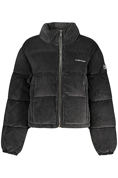 GUESS JEANS Outdoorjacke Elegante Damenjacke Schwarz mit Stickerei & Reißve günstig online kaufen
