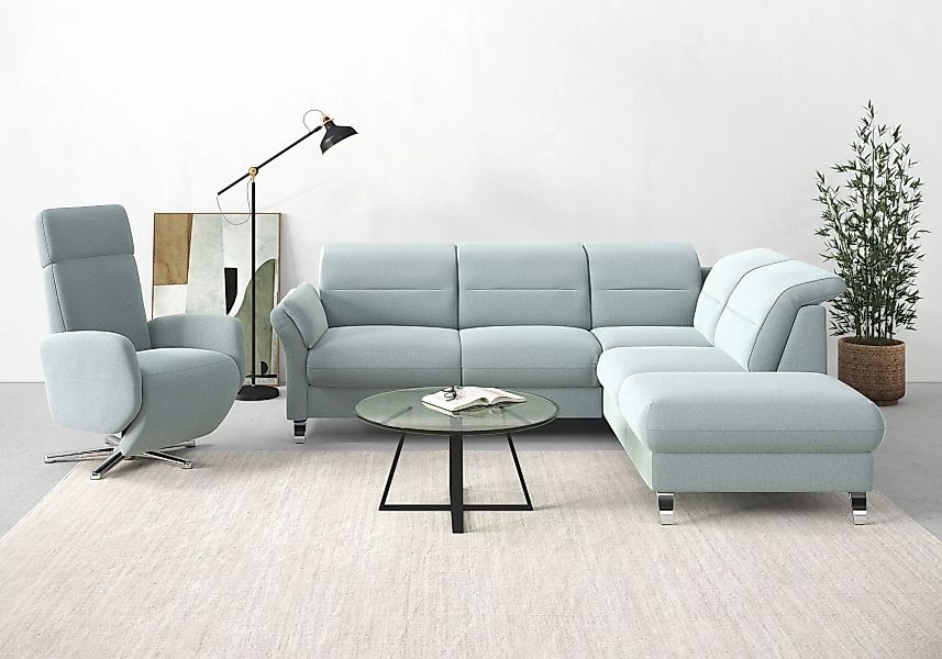 sit&more Ecksofa "Grenoble L-Form mit Federkern", wahlweise mit Bettfunktio günstig online kaufen