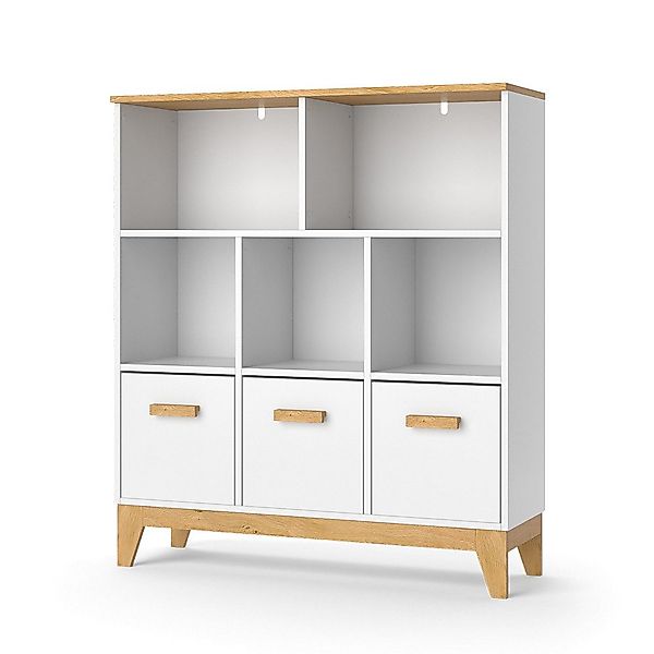 VitaliSpa® Bücherregal Malia, Weiß/Eiche, 98.4 x günstig online kaufen