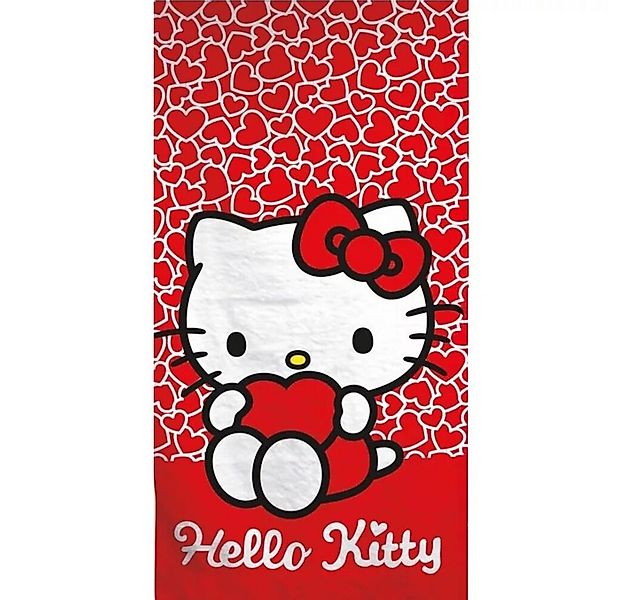 Wisam Badetuch Hello Kitty Hearts Badehandtuch, Strandtuch 70x140cm Schnell günstig online kaufen