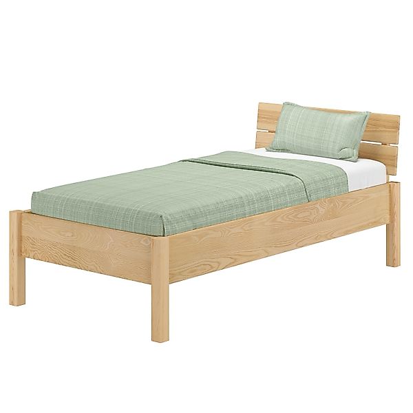 Erst-Holz Metallfreies Einzelbett Eschenholz mit Rost 100 x 200 Modell 90 günstig online kaufen