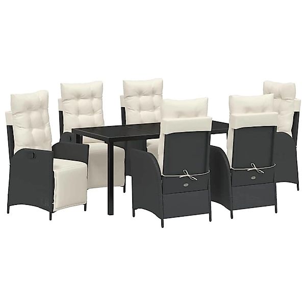 vidaXL Garten Essgruppe 7-Tlg Schwarz Poly Rattan 3380530 günstig online kaufen