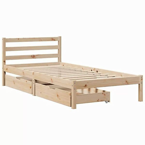 vidaXL Bettgestell Massivholzbett ohne Matratze 90x190 cm Kiefer Bett Bettg günstig online kaufen