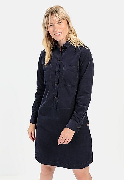 camel active Cordkleid aus reiner Baumwolle Langarm Button-Down Markenlabel günstig online kaufen
