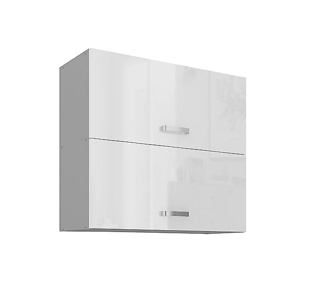 Küchen-Preisbombe Hängeschrank 80 cm Küche Bianca Weiß Hochglanz + Grau Küc günstig online kaufen