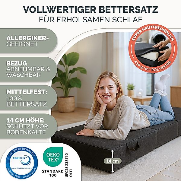 Klappmatratze Klappmatratze- 3teilige Gästematratze klappbar extra günstig online kaufen