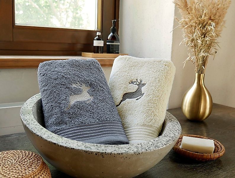 framsohn frottier Handtuch Frottierserie Hirsch Gästetuch Handtuch Duschtuc günstig online kaufen