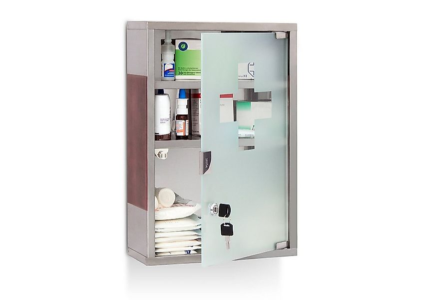 relaxdays Medizinschrank EMERGENCY Edelstahl XL günstig online kaufen