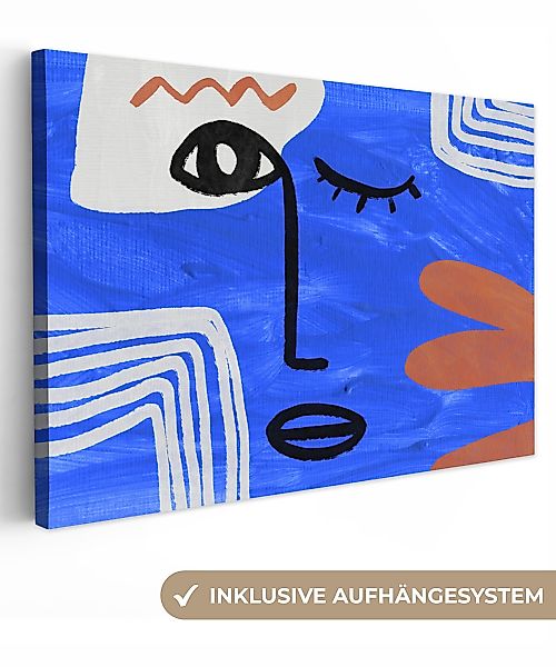 OneMillionCanvasses® Leinwandbild Gesicht - Blau - günstig online kaufen