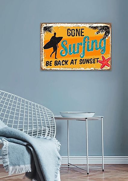 queence Metallbild "Sunset Surfing", (1 St.), Stahlschilder günstig online kaufen