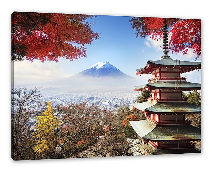 Pixxprint Leinwandbild Japanischer Tempel im Herbst, günstig online kaufen