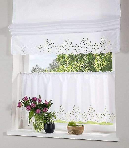 OTTO home Scheibengardine Neapel (1 St), Stangendurchzug, halbtransparent, günstig online kaufen