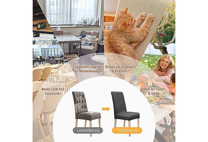 Simloveve Stuhlhusse Stretch Stuhlbezug Waschbar Schutz & Dekoration für St günstig online kaufen