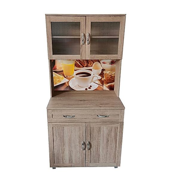 HTI-Living Hochschrank Küchenbuffet mit Glasteil Sonoma Blanca Bistro (Stüc günstig online kaufen