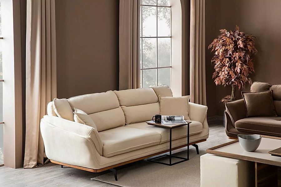 JVmoebel 3-Sitzer Beige Sofa Möbel Couchen Wohnzimmer Dreisitzer, Made in E günstig online kaufen