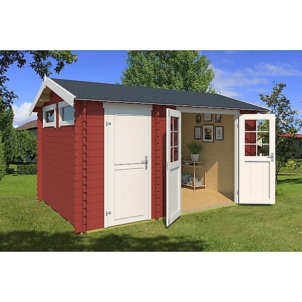 Lasita Gartenhaus William 380 cm x 250 cm Schwedenrot günstig online kaufen