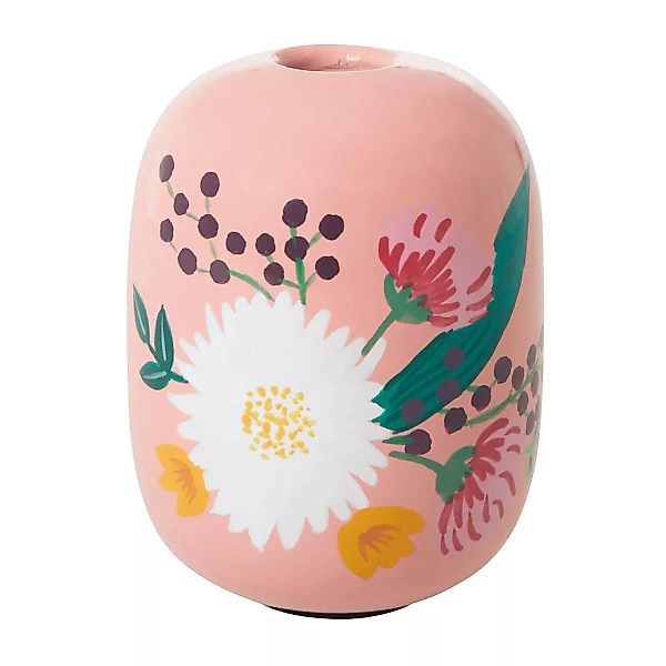 Rice Kerzenhalter Ø8,5cm Apricot-handpainted flowers günstig online kaufen