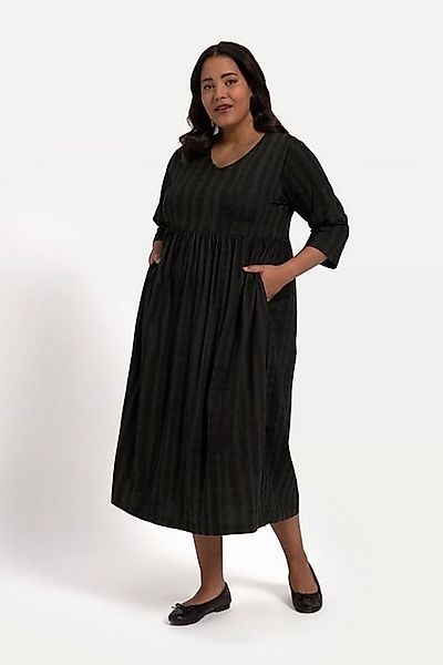 Ulla Popken Maxikleid Jerseykleid A-Line Batikdruck Empirenaht 3/4-Arm günstig online kaufen